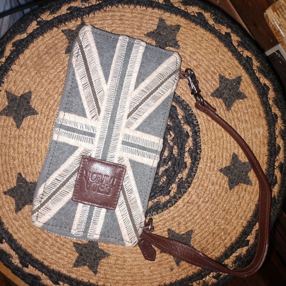 Bella Denim Union Jack Wristlet Wallet
